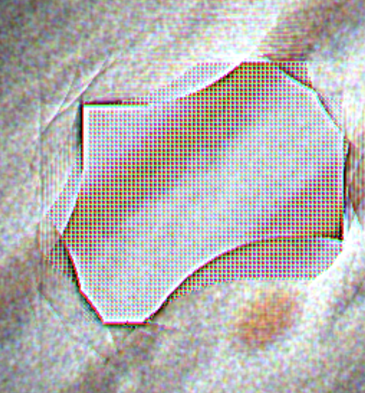 Example of polygon artefacts